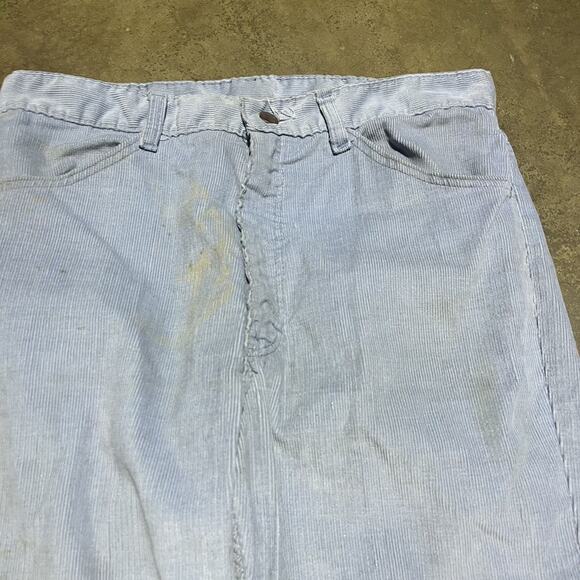 Vintage 70s Sears Light Blue Bell Bottom Corduroys 31x30 - Picture 3 of 6